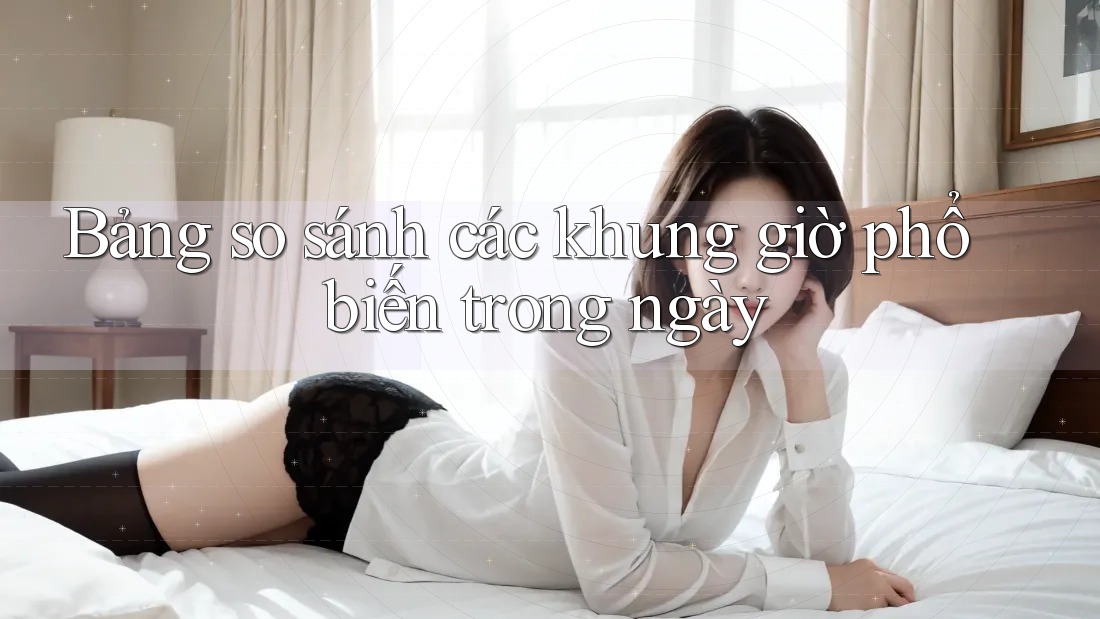 Bảng so sánh các khung giờ phổ biến trong ngày Bảng so sánh các khung giờ phổ biến trong ngày