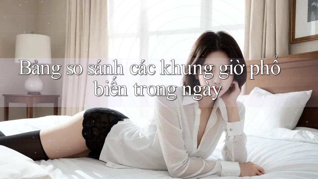 Bảng so sánh các khung giờ phổ biến trong ngày Bảng so sánh các khung giờ phổ biến trong ngày