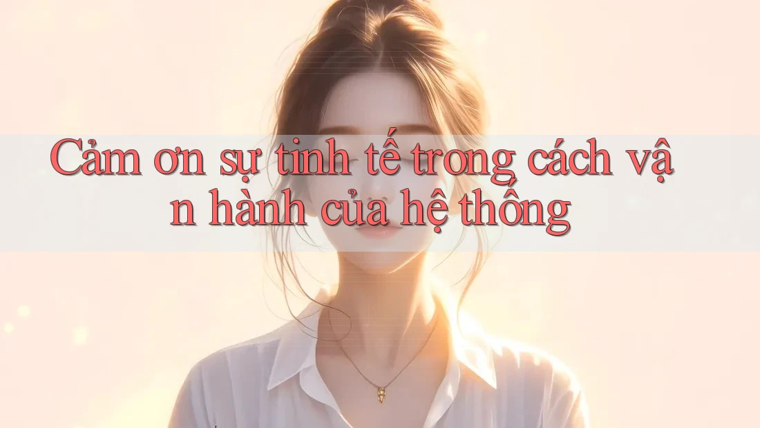 Cảm ơn sự tinh tế trong cách vận hành của hệ thống Cảm ơn sự tinh tế trong cách vận hành của hệ thống